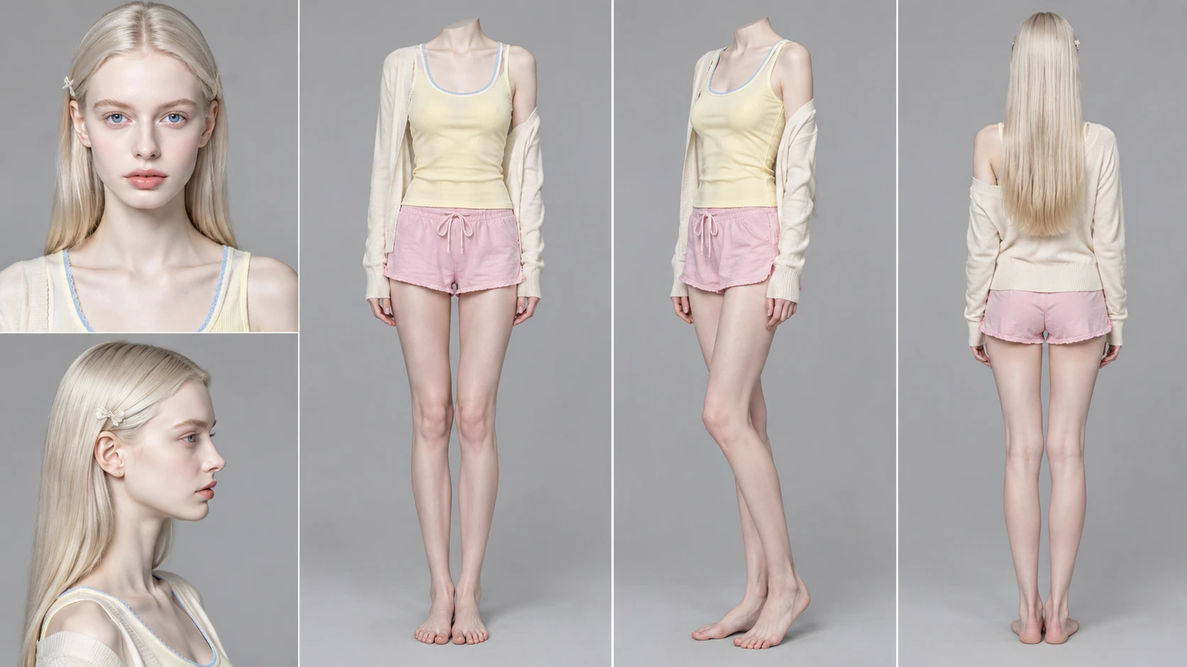 Isla's reference sheet — the picture every episode of hers is rendered against